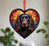 Cocker Spaniel Black Stained Glass Effect Heart Suncatcher